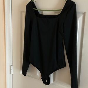 Elegant Black Long Sleeve Bodysuit